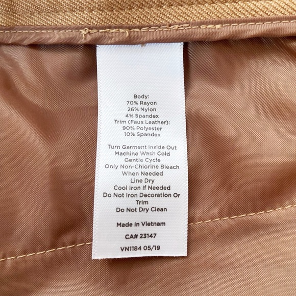 Talbots Tan Skinny Ankle Pants With Faux Suede Patch Size 8 - Picture 8 of 8